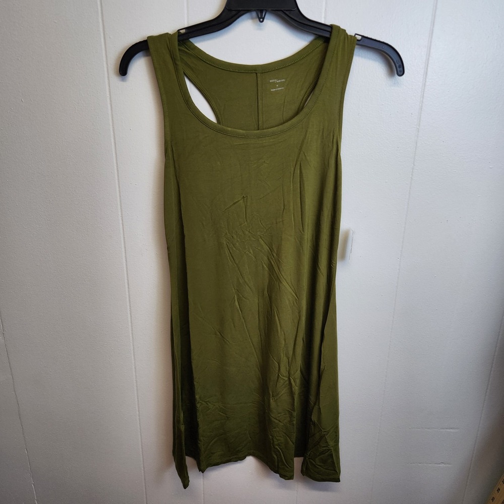 Daily Ritual Dress Womens‎ Medium Green Sleeveless Racerback Casual Tank Viscose
